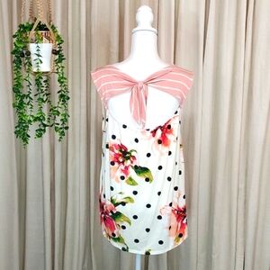 Size M Floral Polkadot Bibi Top
